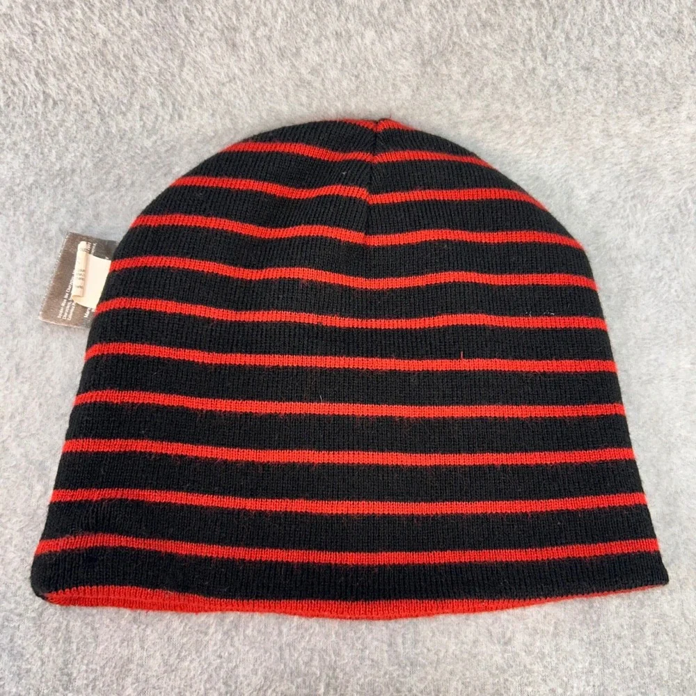 Spider-Man Mask Boys Black Marvel Beanie Reversible Striped Knit Hat OSFM
